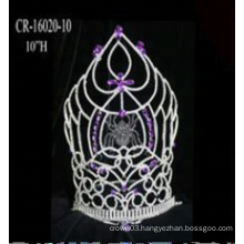 Purple Rhinestone Spider Halloween Pageant Crown